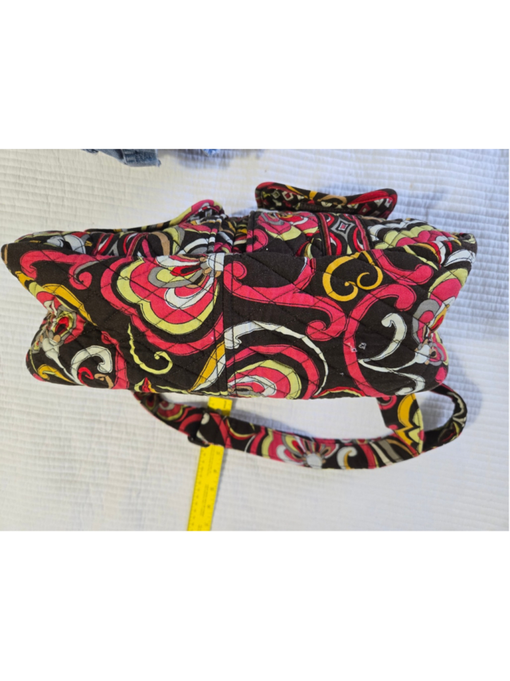 Women's Vera Bradley Large Shoulder Bag Floral Quilted Retired Puccini Swirl - Picture 6 of 8